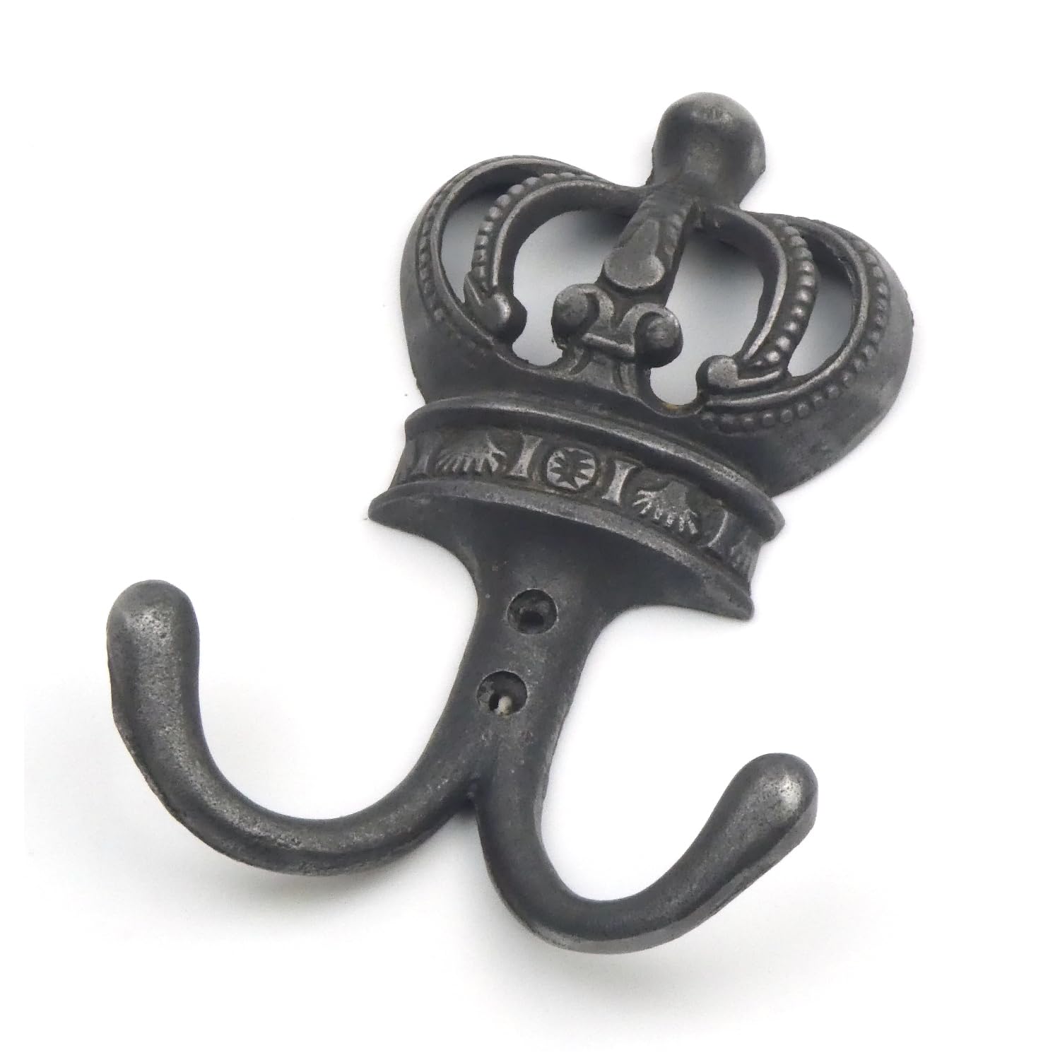 Oakcrafts Vintage Style Twin Coat Hook Cast Iron Coronation Crown 100Mm X 145Mm