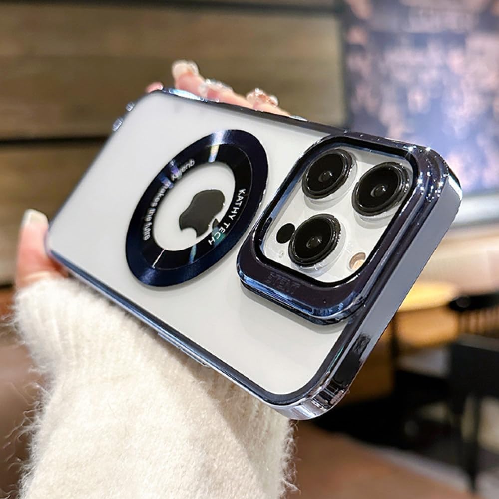 Étui de support d'objectif en métal pour iPhone 14 Pro Max avec pare-chocs transparent - 7