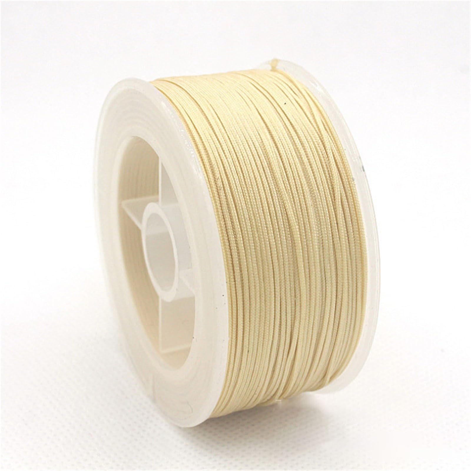 Nylon Cord Thread 5PCS 2mm 50m Nylon Cord Thread For Jewelry DIY Making Necklace Handmade Material Rope Beading Braided String for Making Bracelet, Necklace, Chinese Knot(Light apricot)