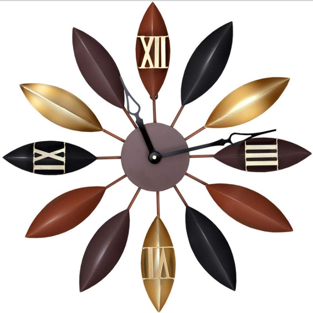 Horloge murale de jardin extérieur en fer forgé avec chiffres romains géants de 40 cm