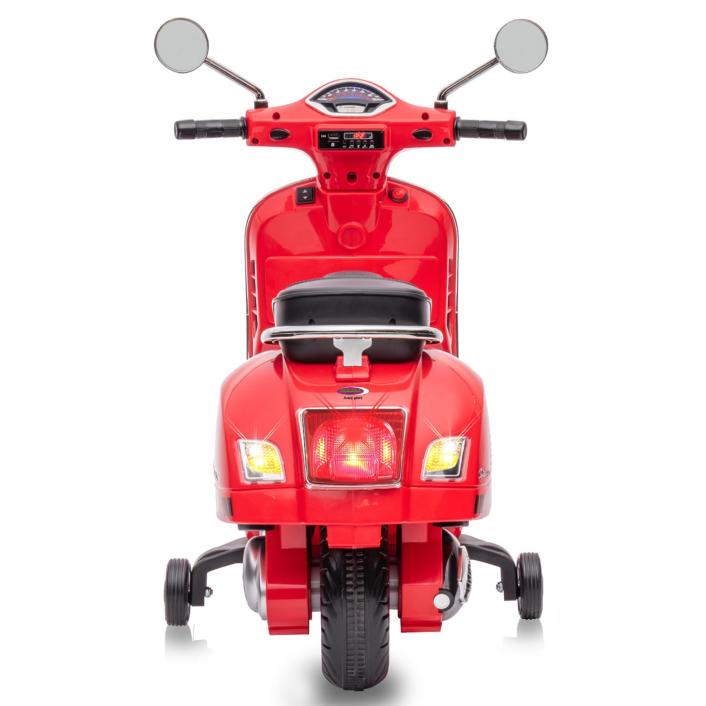 JAMARA 461837 Ride-on Vespa GTS 125 Li-Power Voiture électrique pour Enfants à partir de 3 Ans, idée Cadeau pour garçons et Filles, Roues stabilisatrices, lumière LED