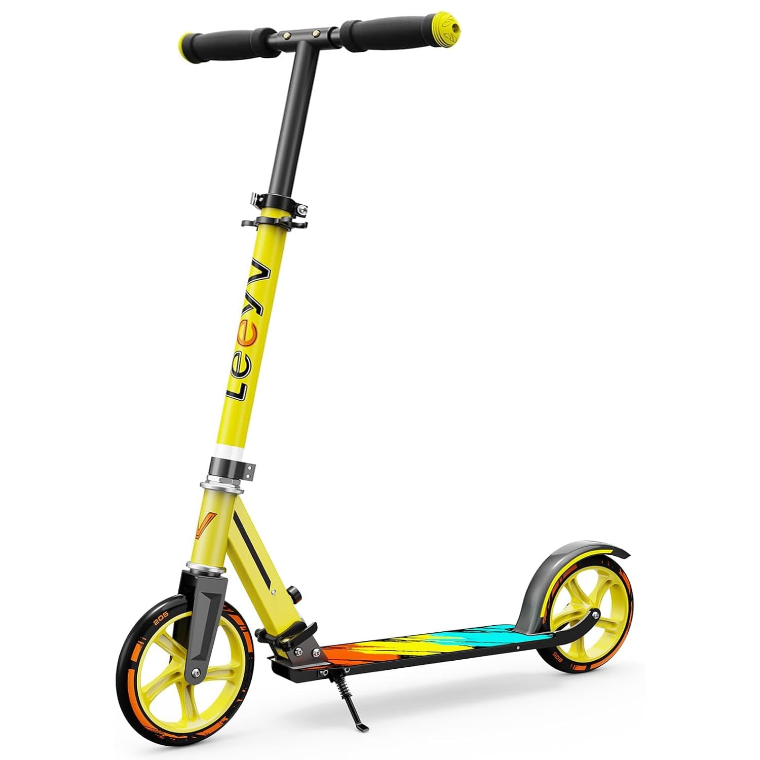 Scooter for Kids 6–12 & Adults, Max Load 240 LBS, Adjustable Height,Lightweight 2-Wheel, Foldable Kids Scooter with Big Wheels