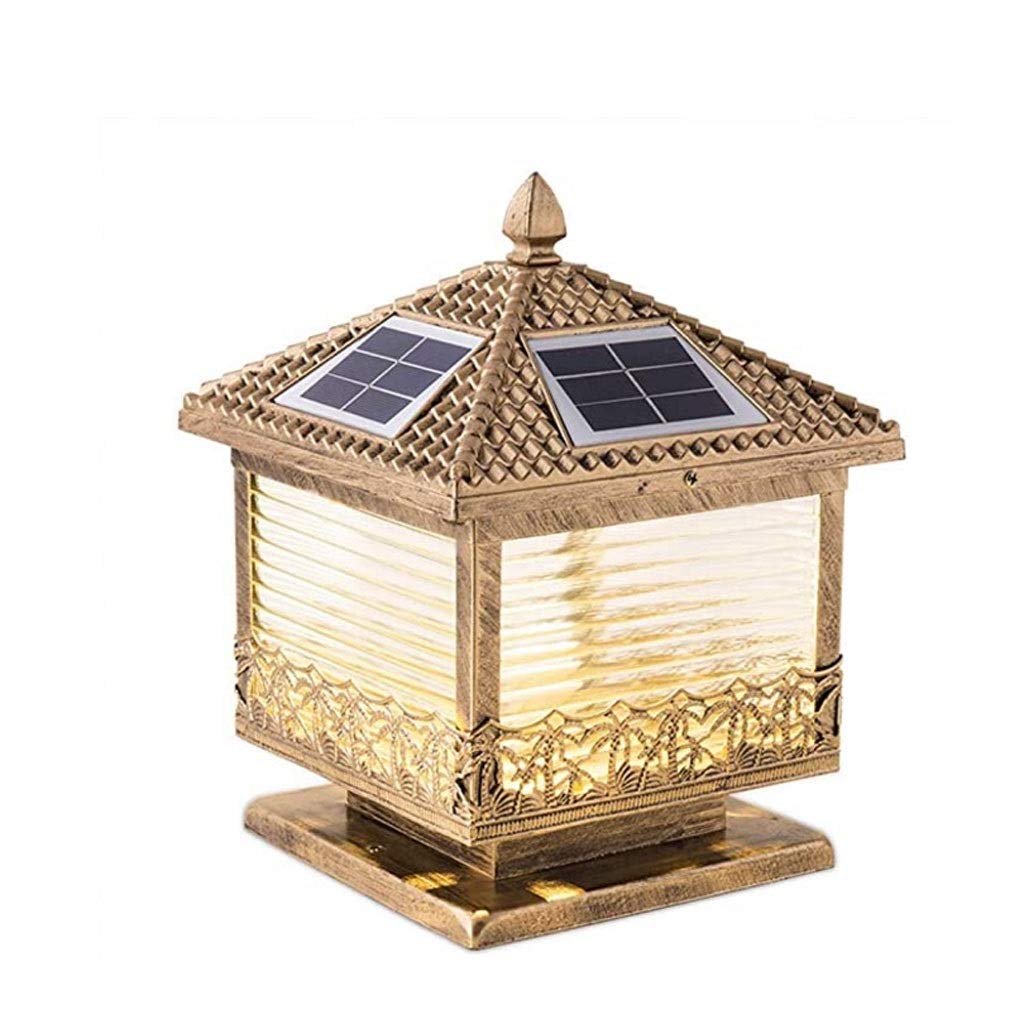 Iluminación de jardín elegante con faro de columna bicolor de hierro 7