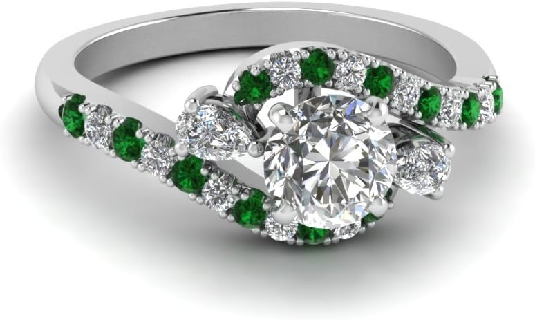 Choose Your Gemstone 925 Sterling Silver Round Shape Halo Engagement Rings Swirl Halo Simple Diamond CZ Ring Everyday Wedding Jewelry Handmade Gifts for Womens : US Size 4 to 12