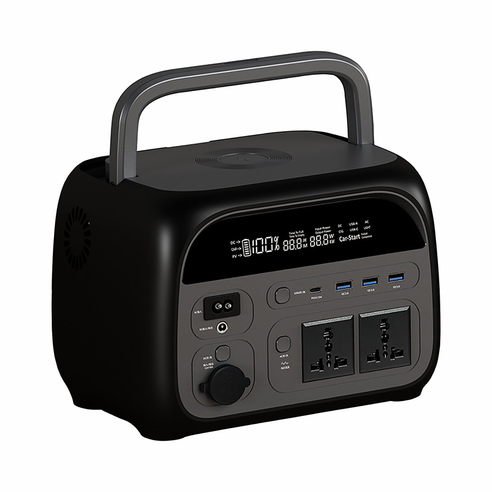 Centrale électrique Portable, Prises Secteur 600 W, générateur Solaire, Batterie de Secours pour Camping en Plein air, Voyage, Panne de Courant d'urgence