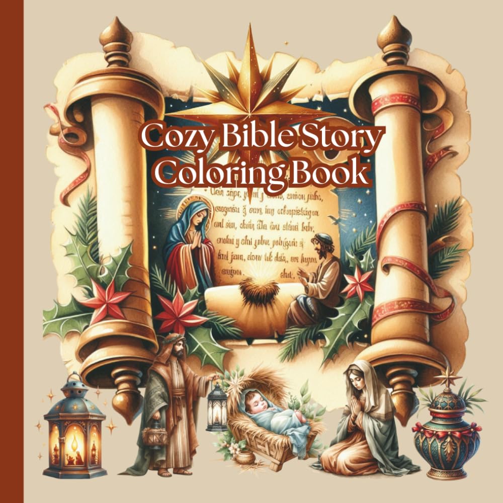 Cozy Bible Story Coloring Book (Christian Religion Church Jesus GOD Bible)