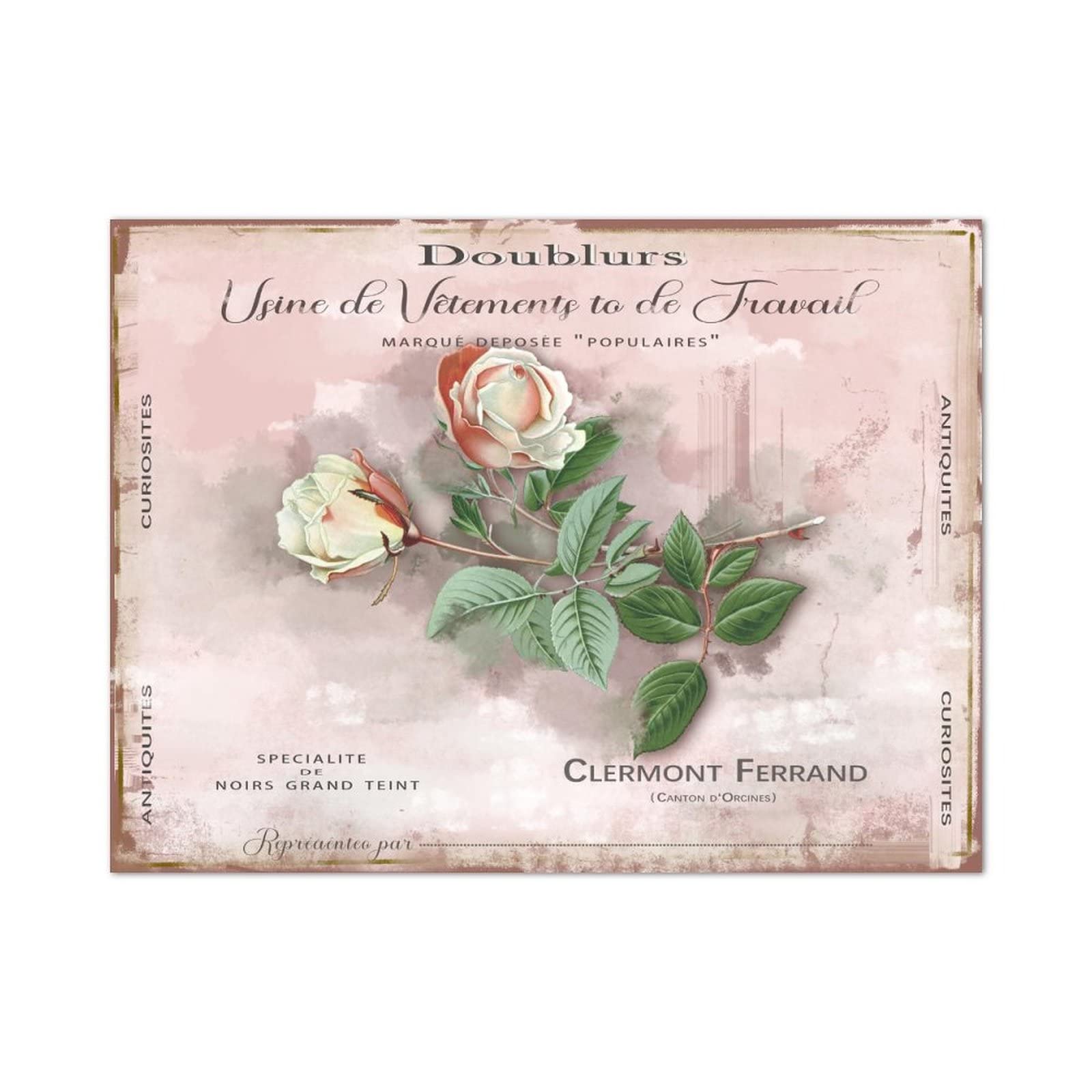 Plaque vintage en bois gloxinia idéale pour cadeau de crémaillère
