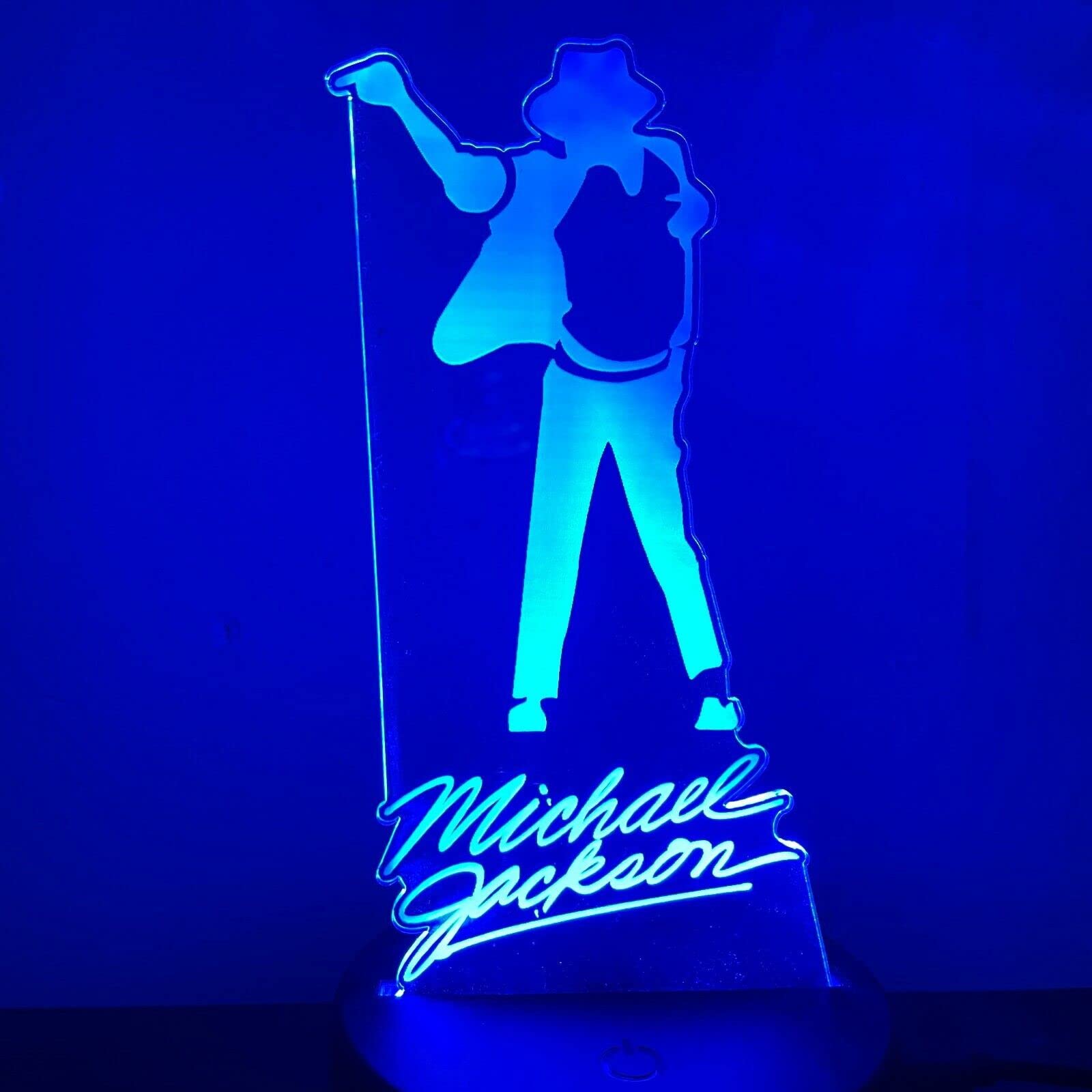 KING OF POP MICHAEL JACKSON MUSIC 3D Acrylic LED 7 Colour Night Light Touch Lamp