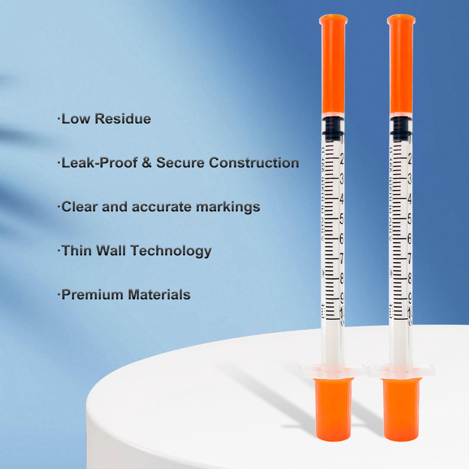 Siringhe da laboratorio da 1 ml, 31 g, 8 mm, confezionate singolarmente, confezione da 100