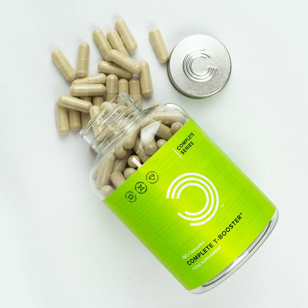 Bulk Complete T-Booster, potenciador de testosterona, Suplemento de testosterona, Ácido D-Aspártico, Tribulus Terrestris, Zinc, 180 Cápsulas, 30 Dosis