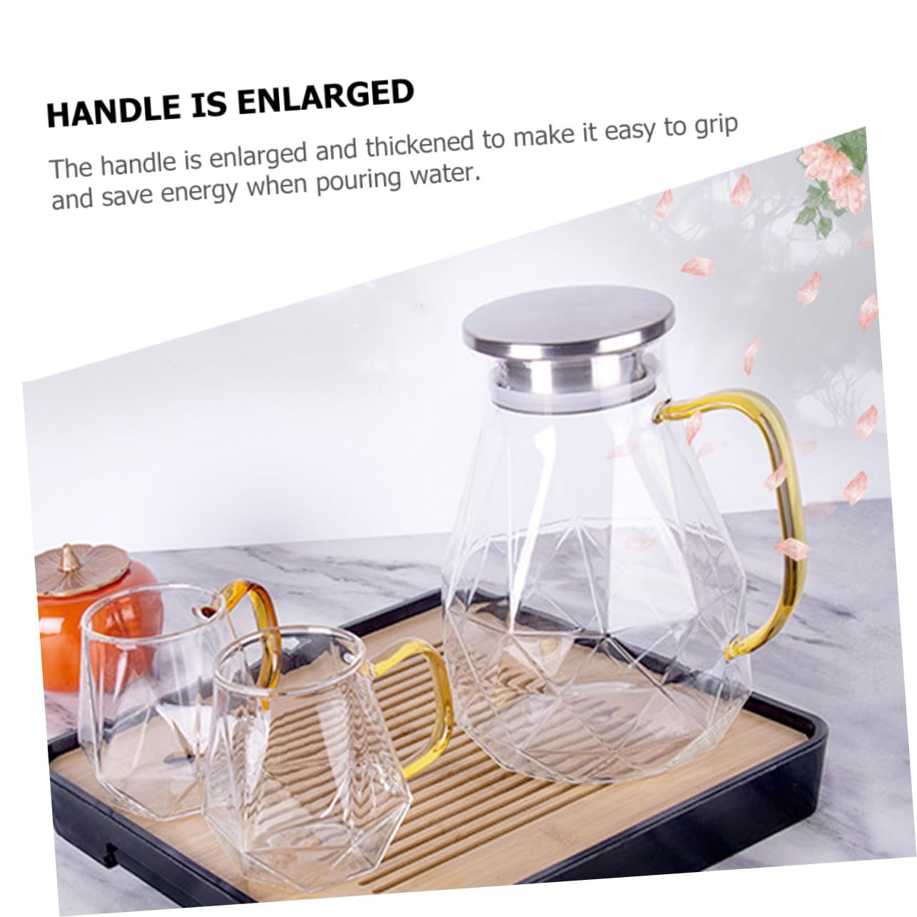 Jarra de Grande con Tapa de Acero Inoxidable Jarra para Agua Fría y Té Helado con Asa Ergonómica y Antigoteo para Bebidas Frías y Calientes el Hogar