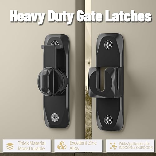 Miniatura 2 de Cerradura de puerta de granero - Cerradura de puerta pequeña de 90180 grados Pestillos de puerta de alta resistencia Pestillo abatible Perno de