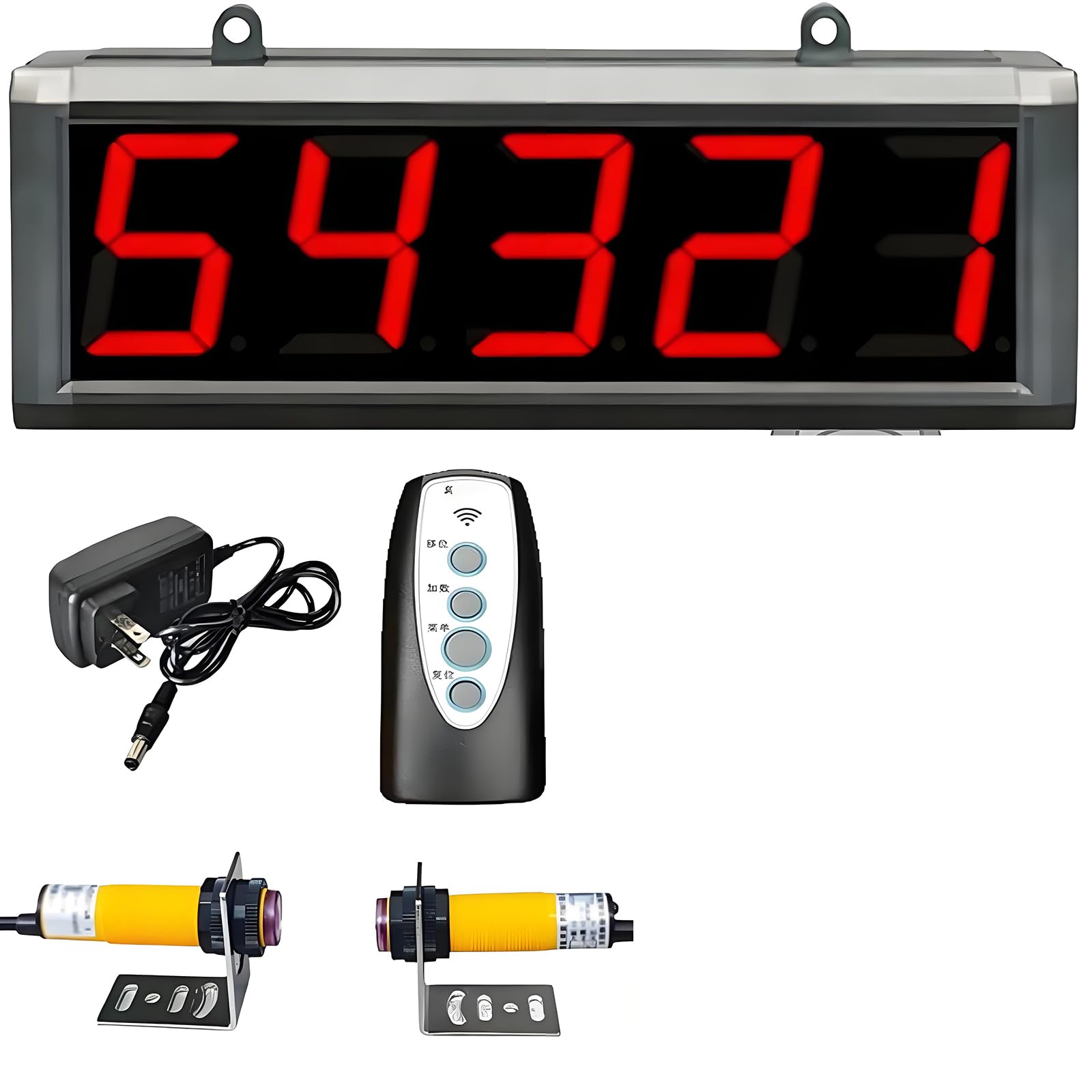 Cyfrowy licznik LED, 5-punktowy licznik z podwójnym czujnikiem, zlicza do 99999, automatyczny licznik indukcyjny, zasięg wykrywania 5 m, pamięć wyłączania, wysoka precyzja