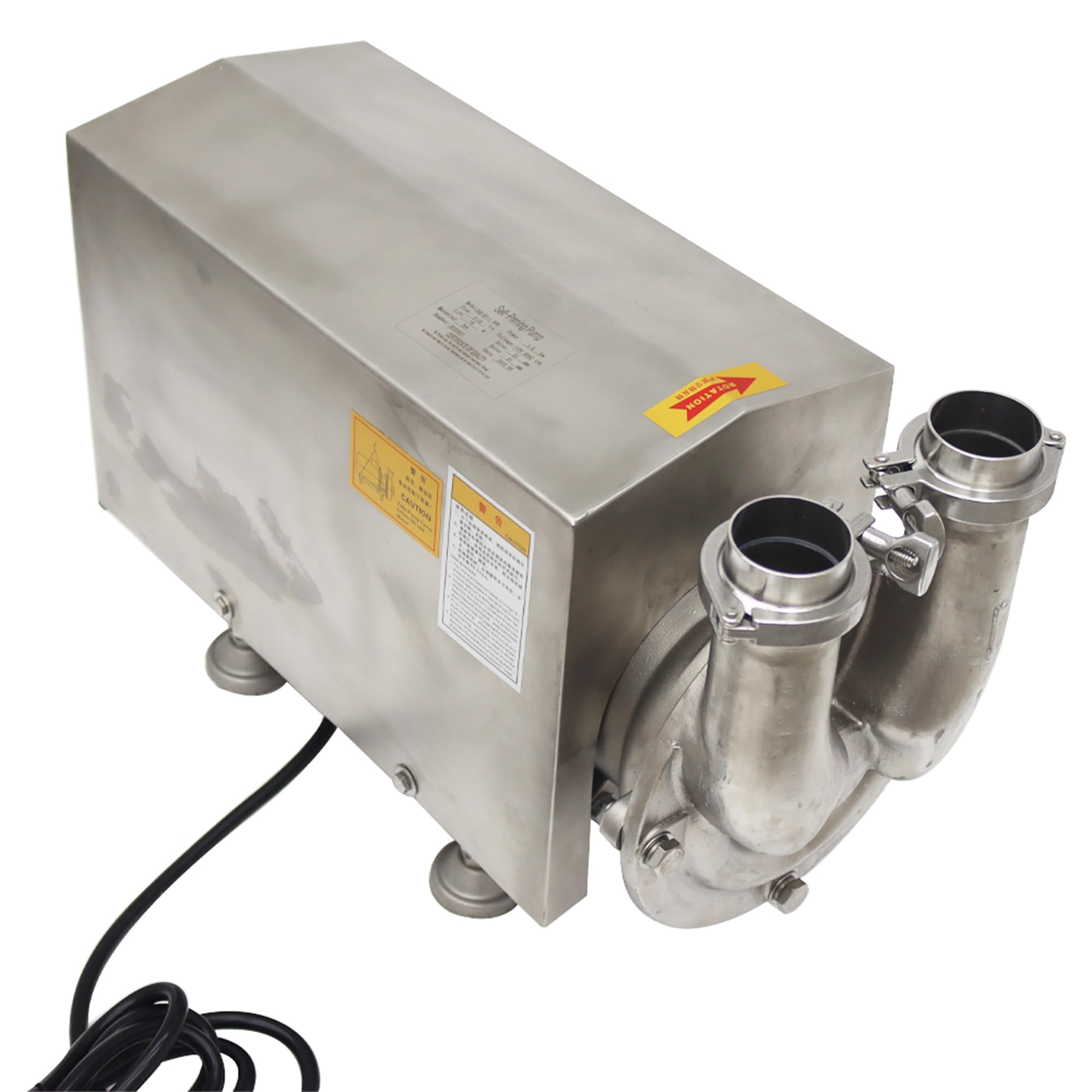 HQHAOTWU 3T/h Sanitary Self-priming Return Pump 304 Stainless Steel Centrifugal Pump for Beverage Liquid Drinks