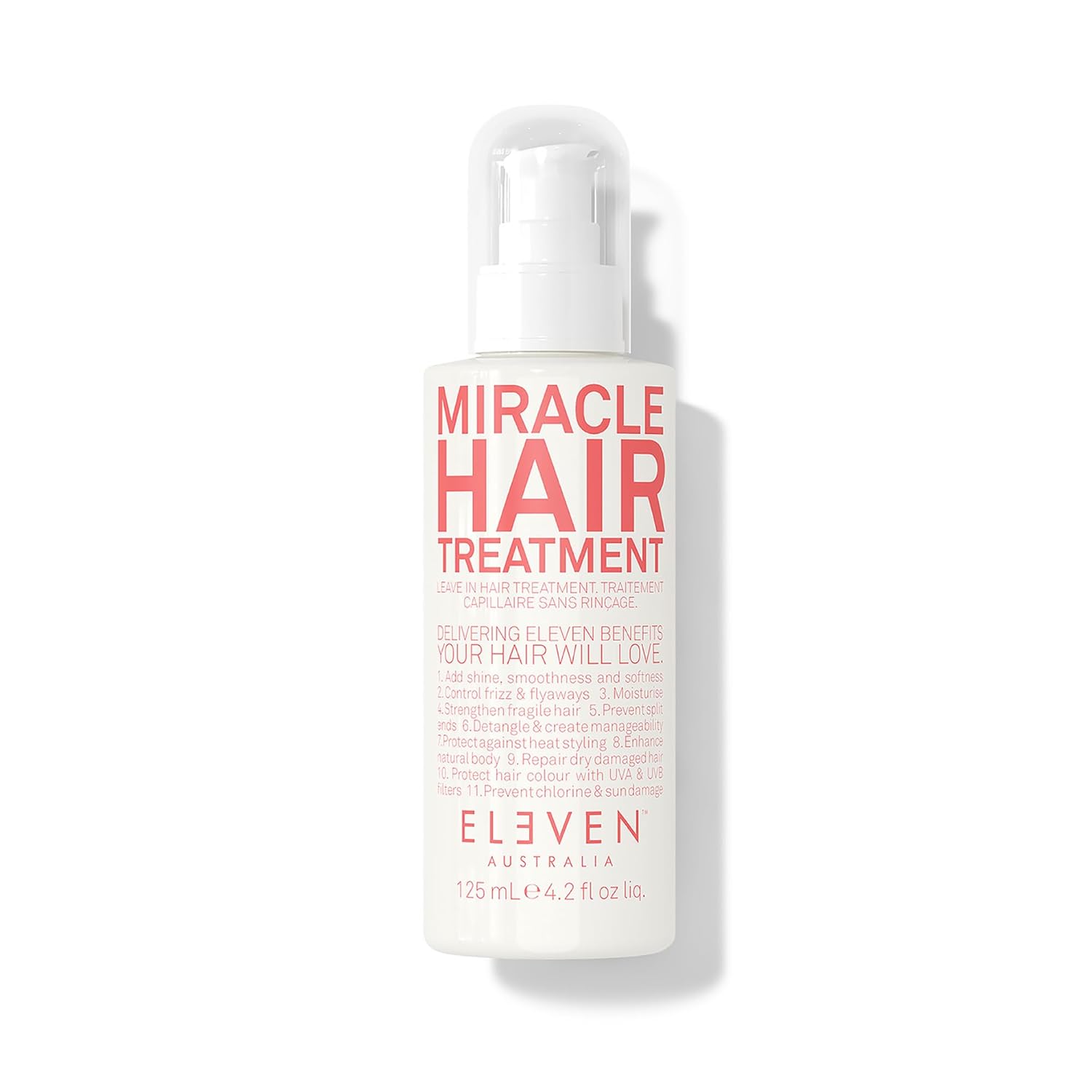 ELEVEN AUSTRALIA Miracle Leave In Hair Treatment - Curly & Straight Hair Care Products for Women & Men, Heat Protection & Detangler, Frizz Control, Repairs Dryness, Moisturizing