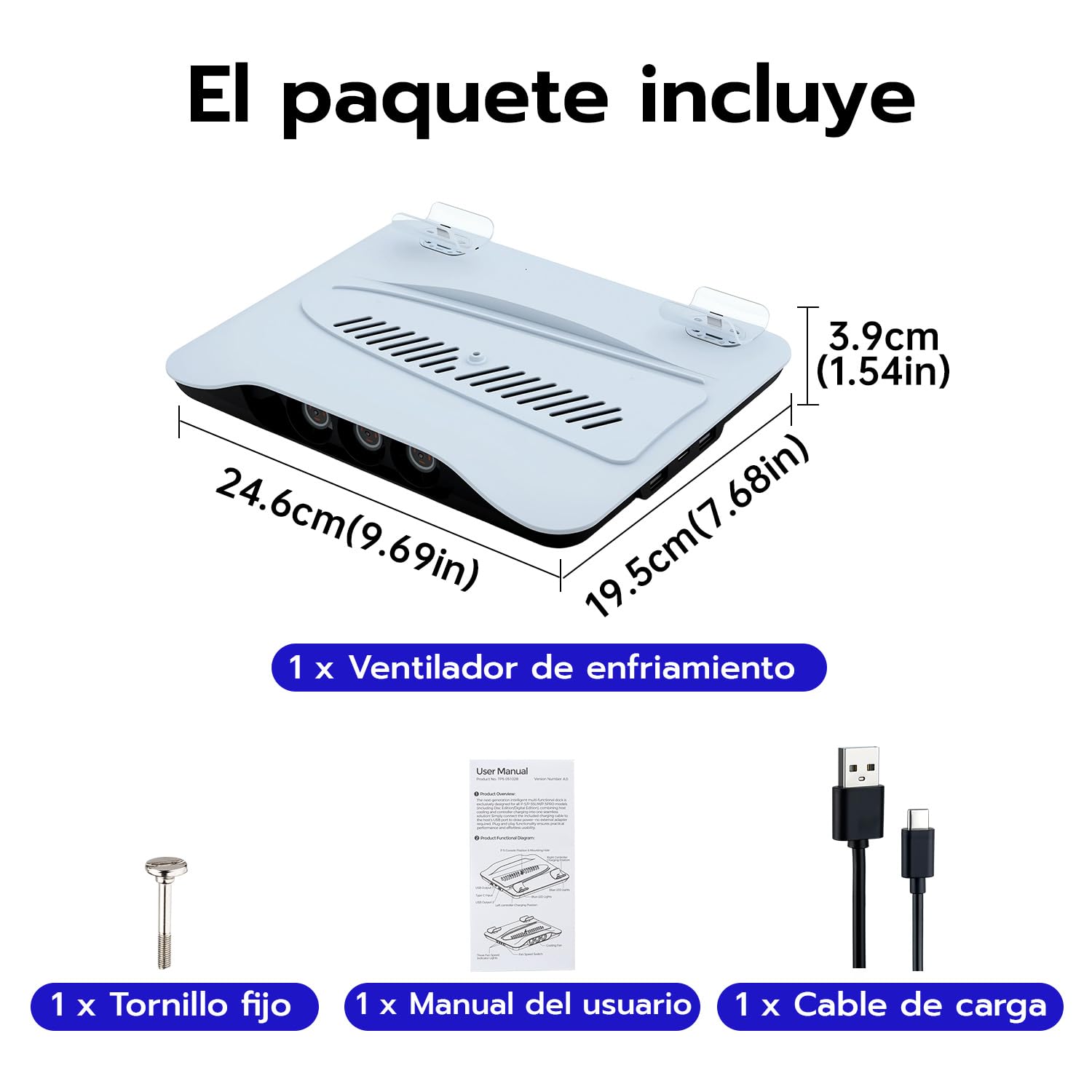 Wigearss Soporte Vertical para PS5/PS5 Slim/PS5 Pro con Ventiladores de Refrigeración, Carga para 2 Mandos, Iluminación LED y Ventilador de Enfriamiento Ajustable en 3 Niveles
