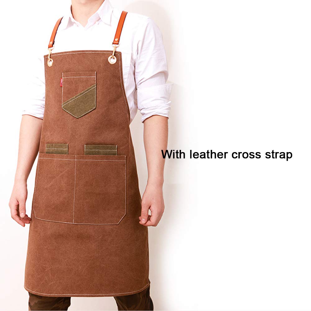 Grembiule In Tela Unisex Con Tasche, Taglia Unica Regolabile – Ideale Per Cucina, Barbecue, Giardinaggio E Hobby Creativi, Colore Nero - 2