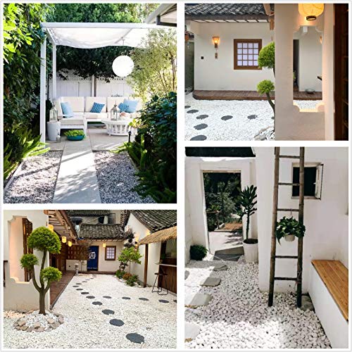 Image of Natural Polished Decorative White Pebbles - Small Stones 3 /8 inch Gravel Size,River Rocks Pebbles for Plants, Home DIY Decor,Aquarium Gravel,Vase Fillers,Fairy Garden,Landscaping Outdoor Stones.