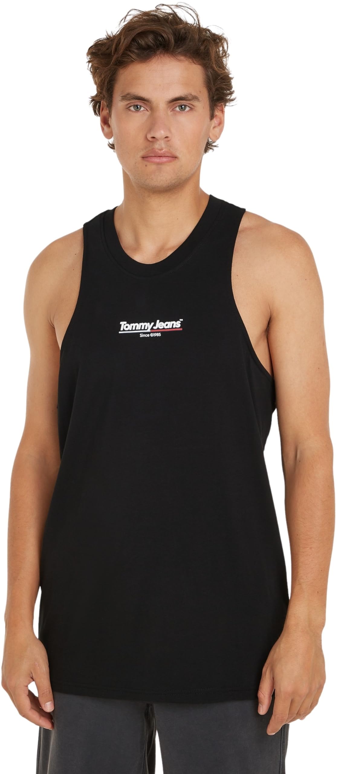 Tommy Jeans Men's Tjm Reg Tj Flag Tank Top Ext Tank Tops, Black, XS