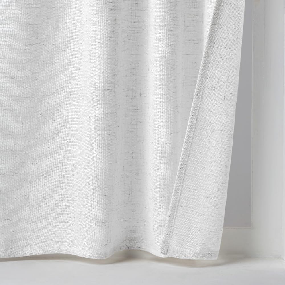 MIULEE Brown Linen Curtains 84 Inch Length for Bedroom Living Room, Soft Thick Linen Textured Window Drapes Semi Sheer Light Filtering Back Tab Rod Pocket Burlap Look Farmhouse Decor, 2 Panels: 26"W x 24"L (Pack of 2) Bleached Linen