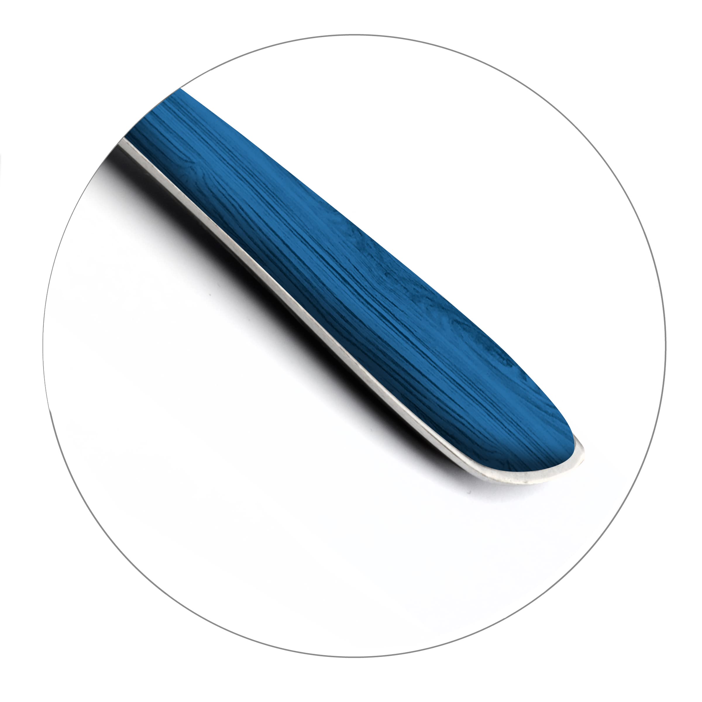 AMEFA - Servizio di posate da 24 posti per 6 persone - Eclat Nature - Acciaio 18/0 - Finitura Brillante - Blu navy