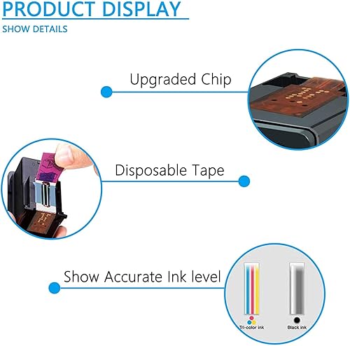 Miniatura 5 de Cartucho de tinta remanufacturado 65 XL 65XL N9K04AN N9K03AN compatible con HP Envy 5052 5055 5058 Deskjet 2624 2652 2655 3720 3730 3752 3755 con el