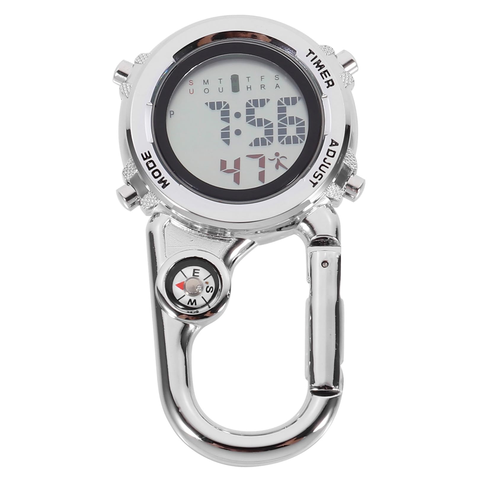 Toyvian Orologio da Tasca per Esterni Piccolo Orologio con Clip per Chiavi Orologio con Cordino Orologio Digitale con Clip Orologio Resistente all'Acqua Orologio da Taschino con