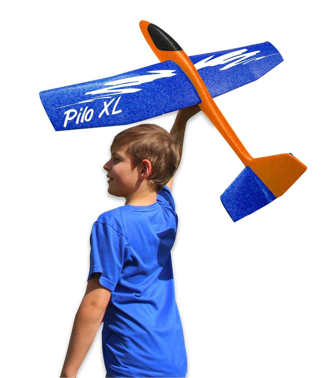 Jamara 460485 Foam Glider 2-in-1 – Pilo XL – Super Light (160 g), Almost Indestructible, Height Guide for looping or Sliding Flight, 86 cm Span, Orange