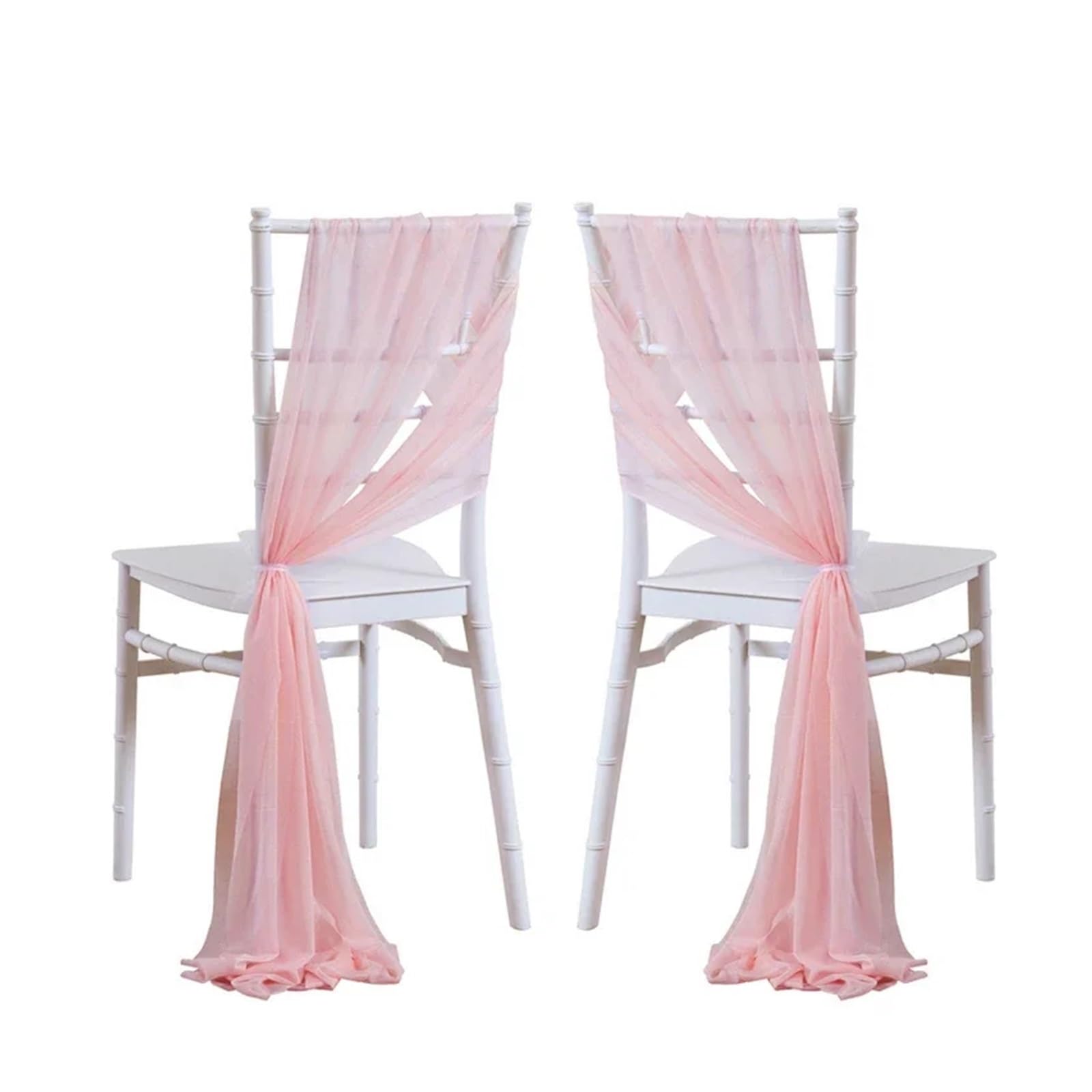 Stuhlschleifen 24 Stück 17x250cm Grün Chiffon Stuhlschärpen 12er Set Schärpen Hochzeit Stuhlhussen Band Hochzeit Party Gang Stuhl Dekor(Pink)