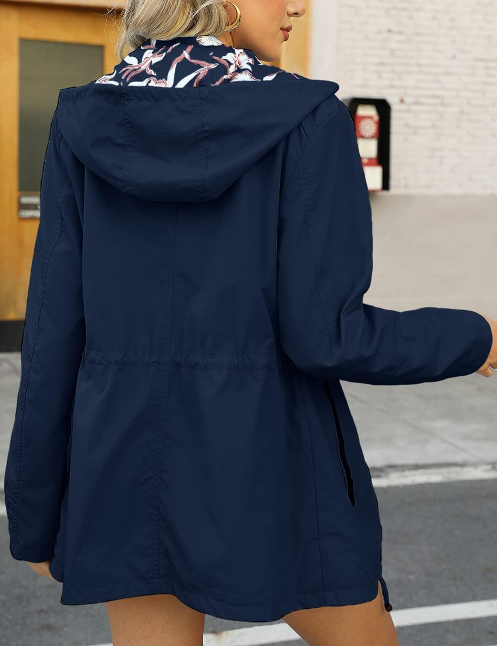 BELLIVERA mujer casual abrigo doble cara la chaqueta delgada impresa usada en ambos lados