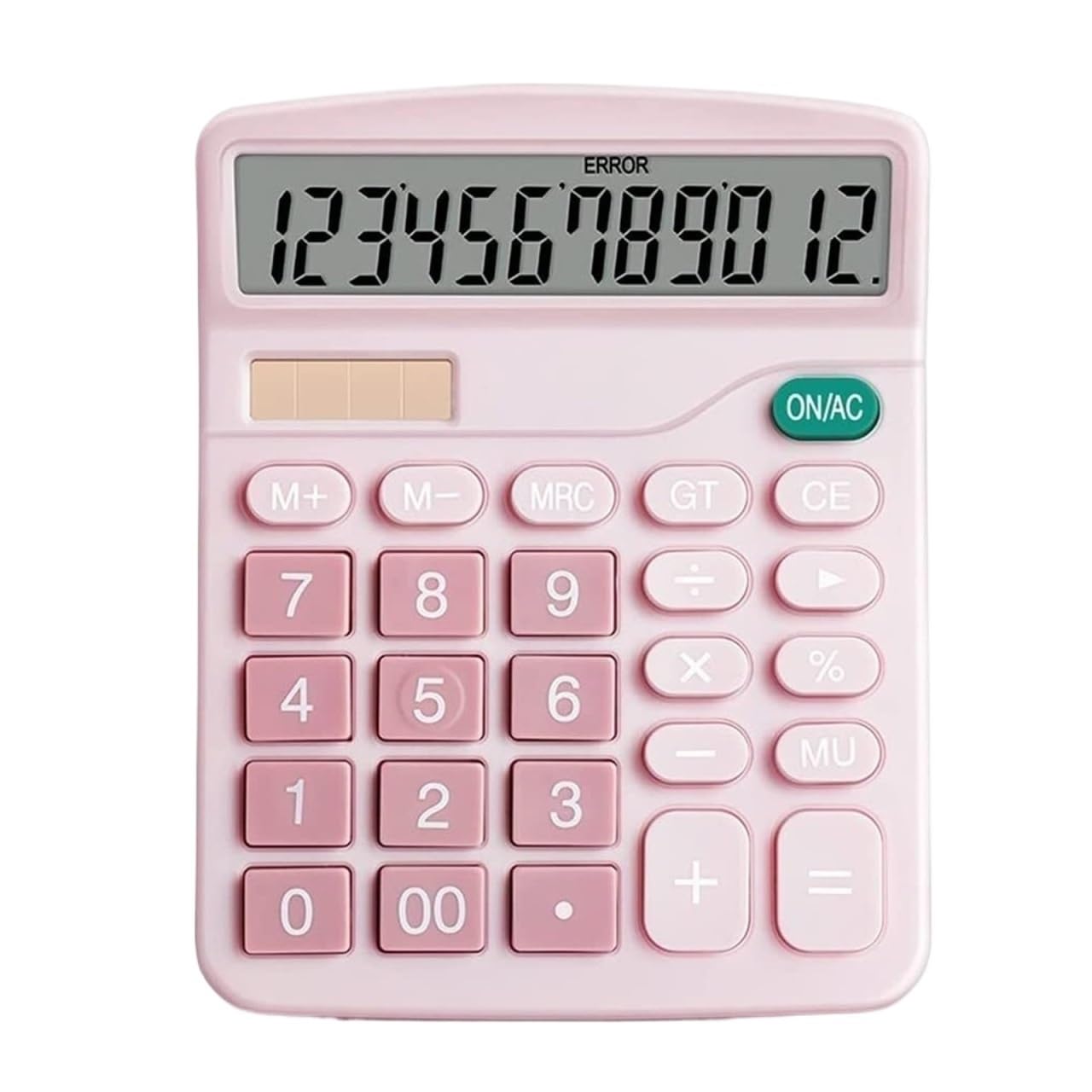 Calcolatrice per Ufficio Calcolatrici A 12 Cifre Calcolatrice con Funzione Standard Display LCD Solare for Ufficio Casa Scuola(Pink)