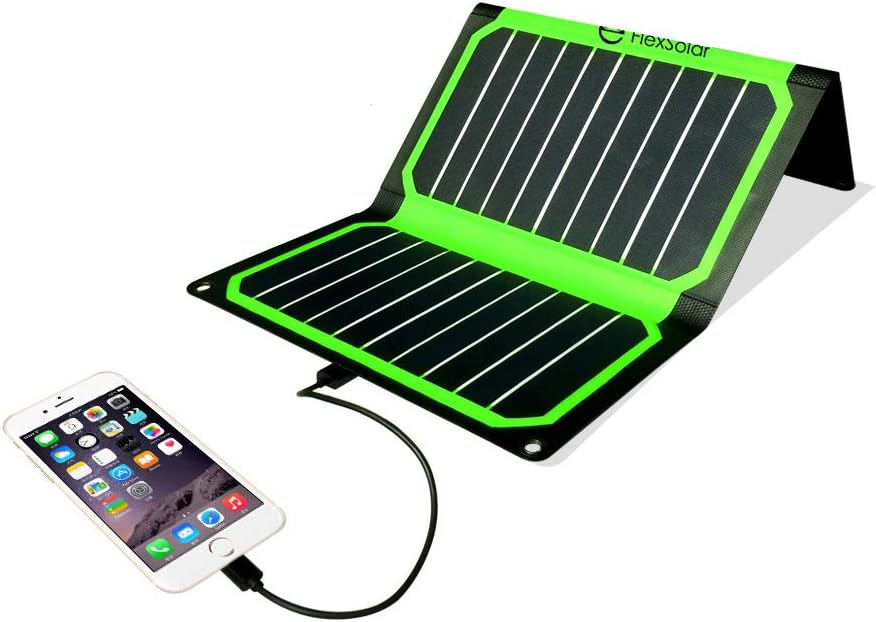 FlexSolar 16W Foldable Solar Charger Panel Portable Solar Power Charger with USB Port Green