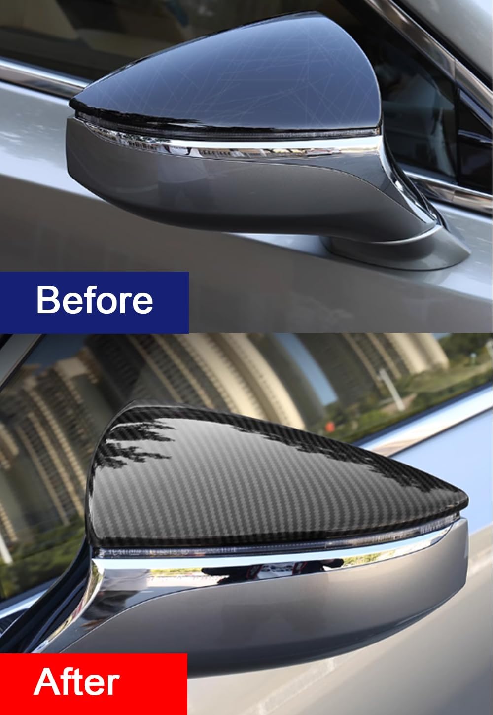 ERIDANUS Auto Accessories Fit For Lexus LS 500 2023 2022 2021 2020 2019 2018 Side Rearview Trim Cover (Carbon Fiber Style) ABS 2PCS