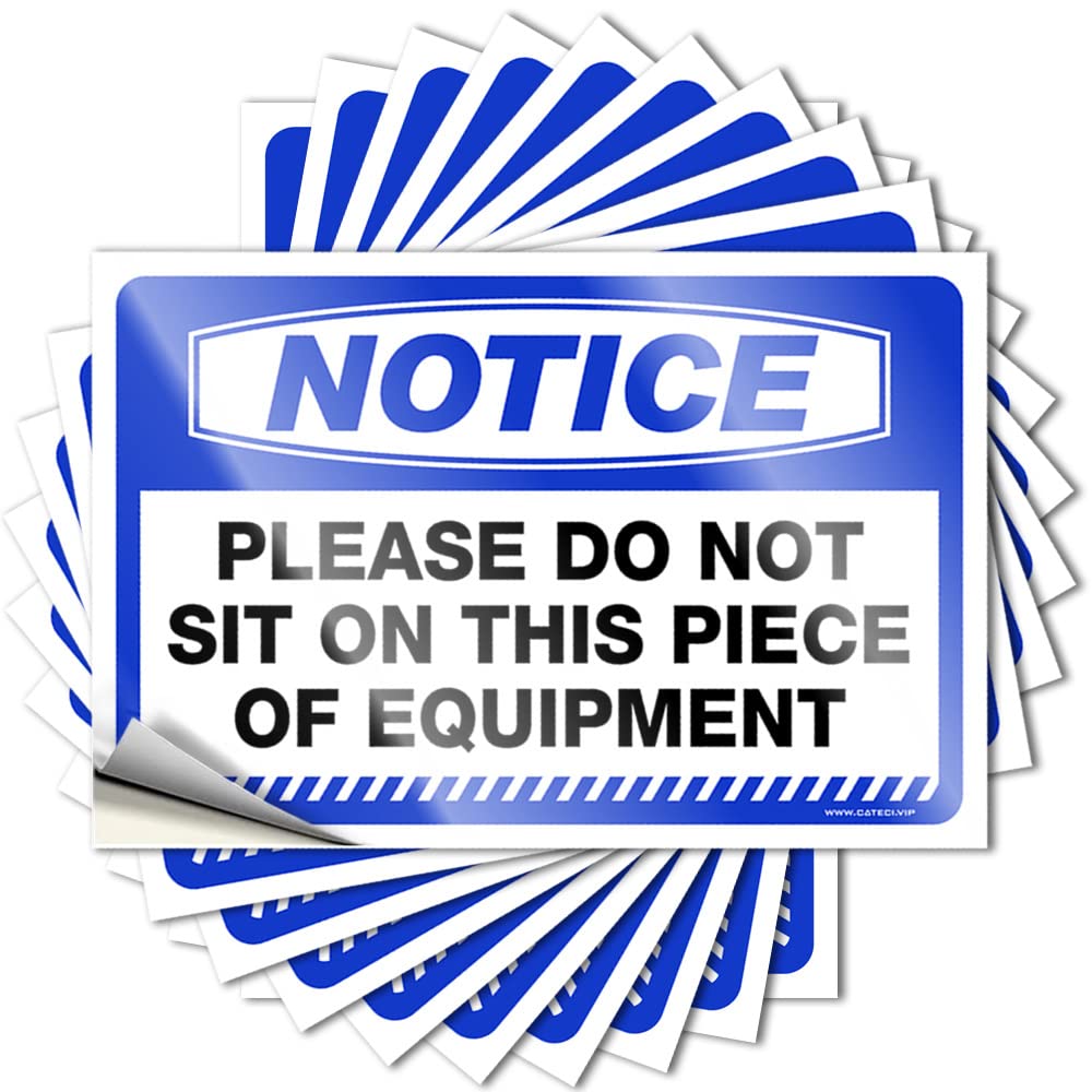 Sticker Funny for Adult Notice Please Do Not Sit On This Piece of Equipment Wall Peel and Stick Decor Indoors & Out | Bumper Water Bottle Stickers Teens(20X30CM-1Pcs)