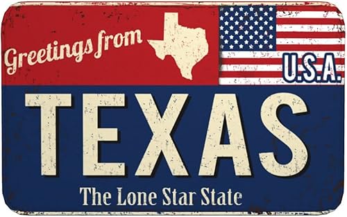 MESRASEY Tapete de baño de franela antideslizante y suave con mapa de bandera del estado de Estados Unidos, color rojo y azul, decoración del hogar