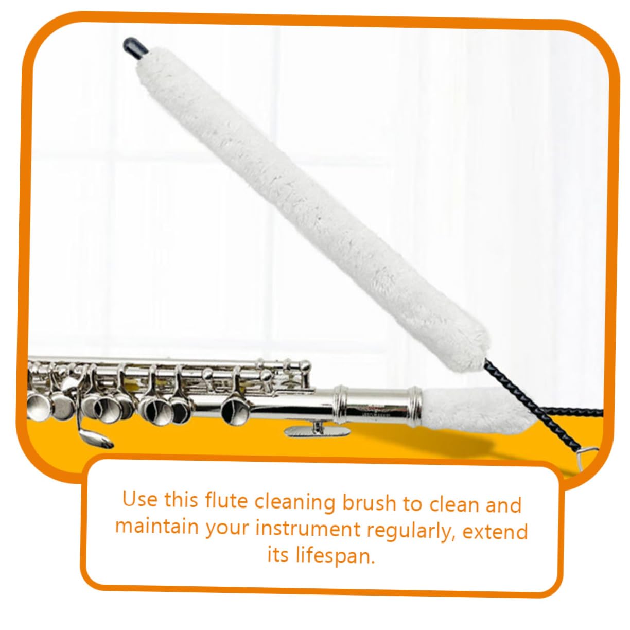 Cepillo de Limpieza para Flauta de Algodón Suave, Hisopo Reutilizable para Interior de Flautín, Kit de Limpieza para Mantenimiento y Cuidado del Instrumento Musical