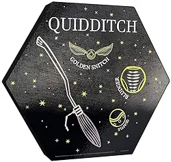 Harry Potter – Quadribol – Vassoura e Pomo Dourado – Impressão em madeira hexagonal de 29 x 25 cm – Pendure sozinho ou conecte a outras peças – Mercadoria oficialmente licenciada