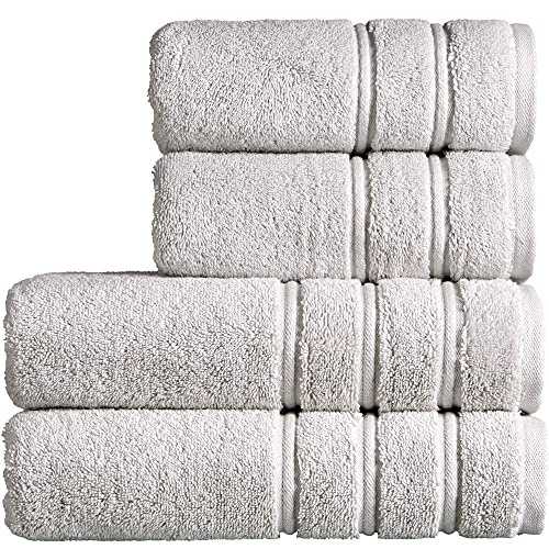 Christy Antalya Large Bath Towels | Set of 4 | 100% Turkish Cotton | 600GSM | Soft Plush Luxury Towel Set | 2 Bath Towels 2 Hand Towels | Quick Dry | Lunar Grey Christy Antalya Large Bath Towels | Set of 4 | 100% Turkish Cotton | 600GSM | Soft Plush Luxury Towel Set | 2 Bath Towels 2 Hand Towels | Quick Dry | Lunar Grey