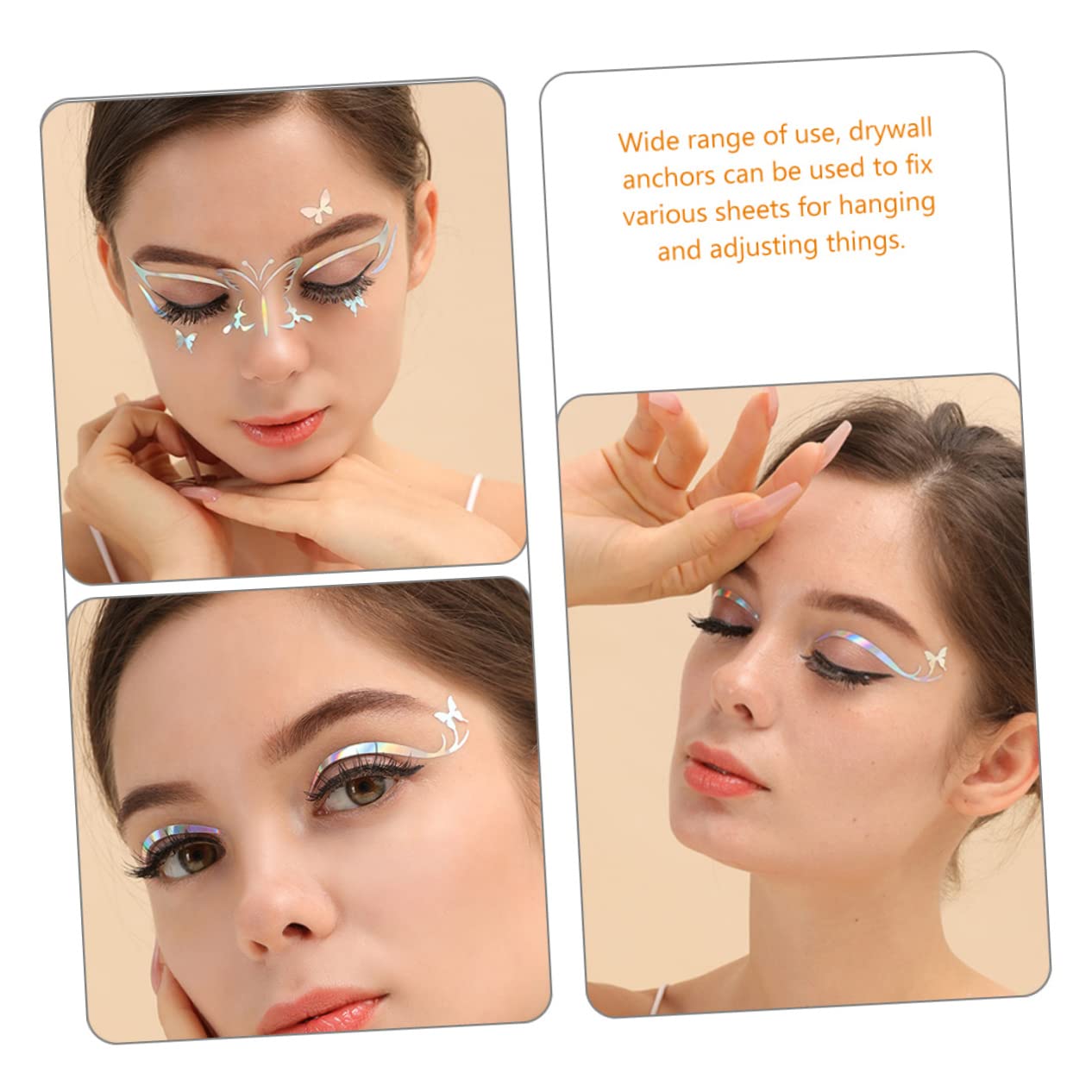 Didiseaon 18fogli Adesivi Per Stickers Per Ombretto e Eyeliner Decorativi Makeup Temporanei Per Cosplay e Speciali