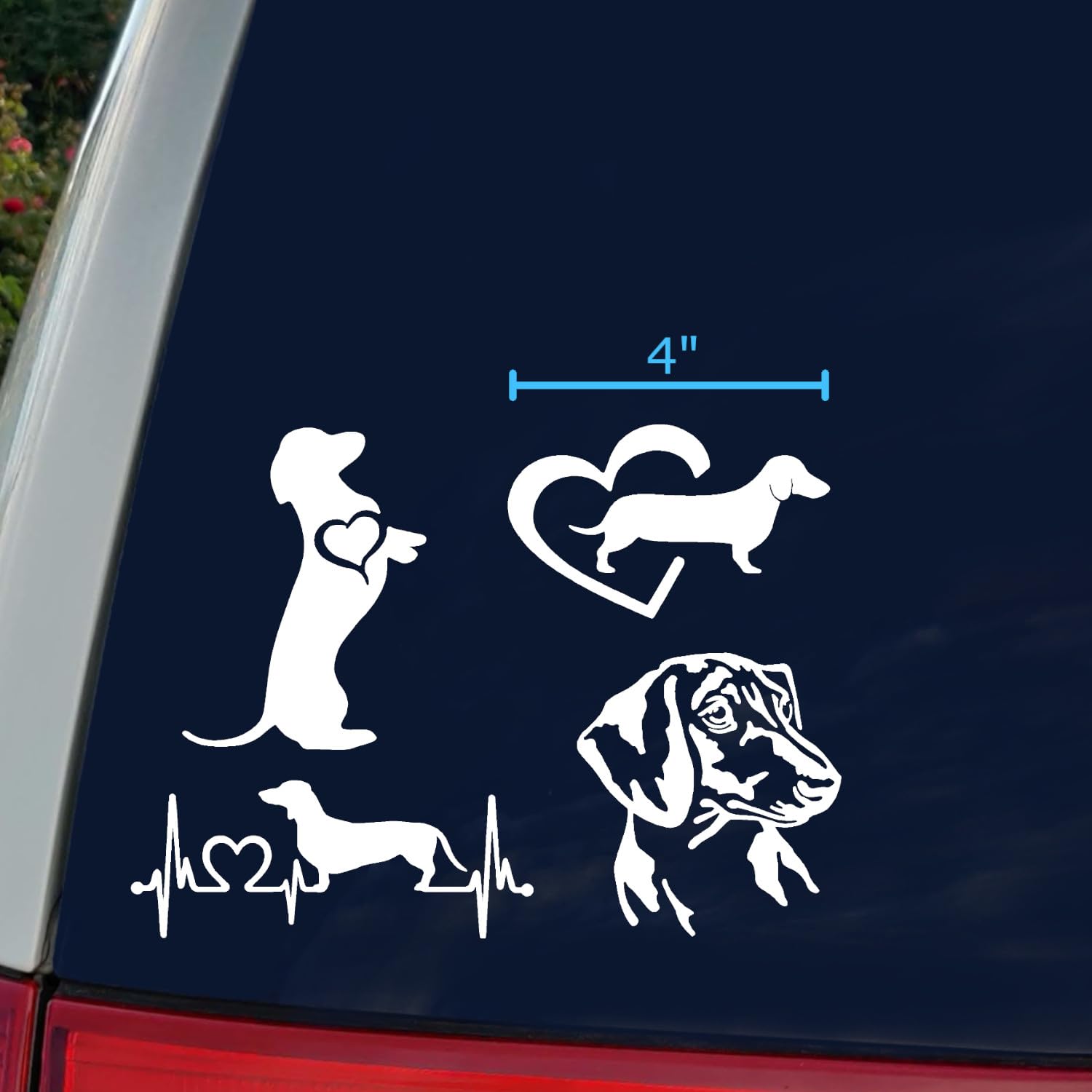 Pegatina De Perro Salchicha Con Latido Del Corazón