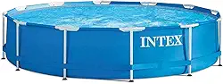 INTEX Piscina Retangular Armação de Metal Galvanizado 6.503 L (c/ DVD) - Azul - 885 cm (L) x 3.66 m (C) x 885 cm (A)