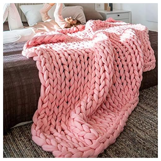 ZUOLUO Stickad filt stickat överkast tjock stickad filt tjockt stickat överkast tjockt stickat överkast tjockt filt stickade överkast för sängar stickad filt 100 x 100, rosa
