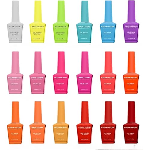 Chaun Legend UV Gel Nail Polish Collection Set of 18, Long-Lasting, Quick Dry, High Shine, Professional Salon-Quality Manicure, Hue Drive Me Crazy