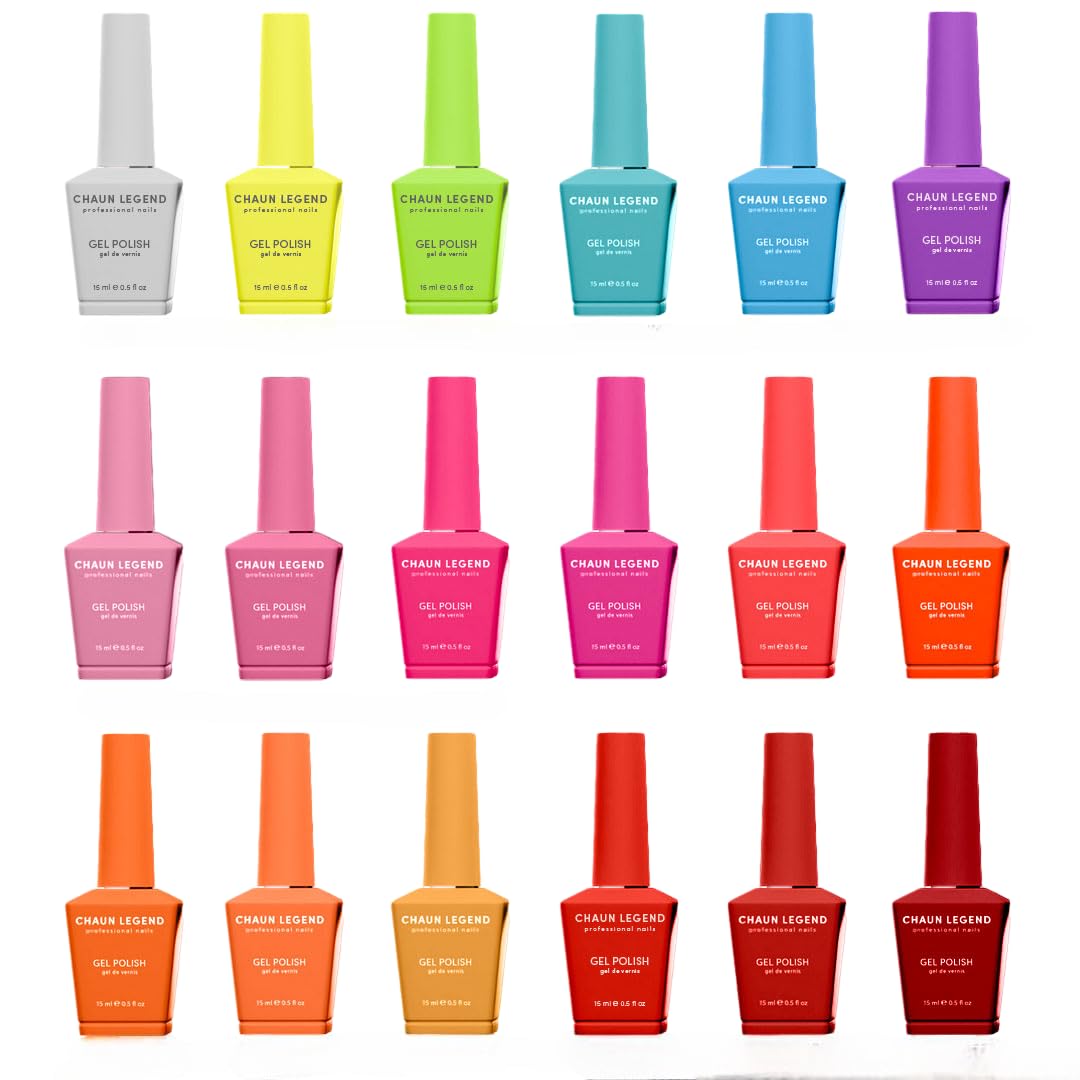 Chaun Legend UV Gel Nail Polish Collection Set of 18, Long-Lasting, Quick Dry, High Shine, Professional Salon-Quality Manicure, Hue Drive Me Crazy