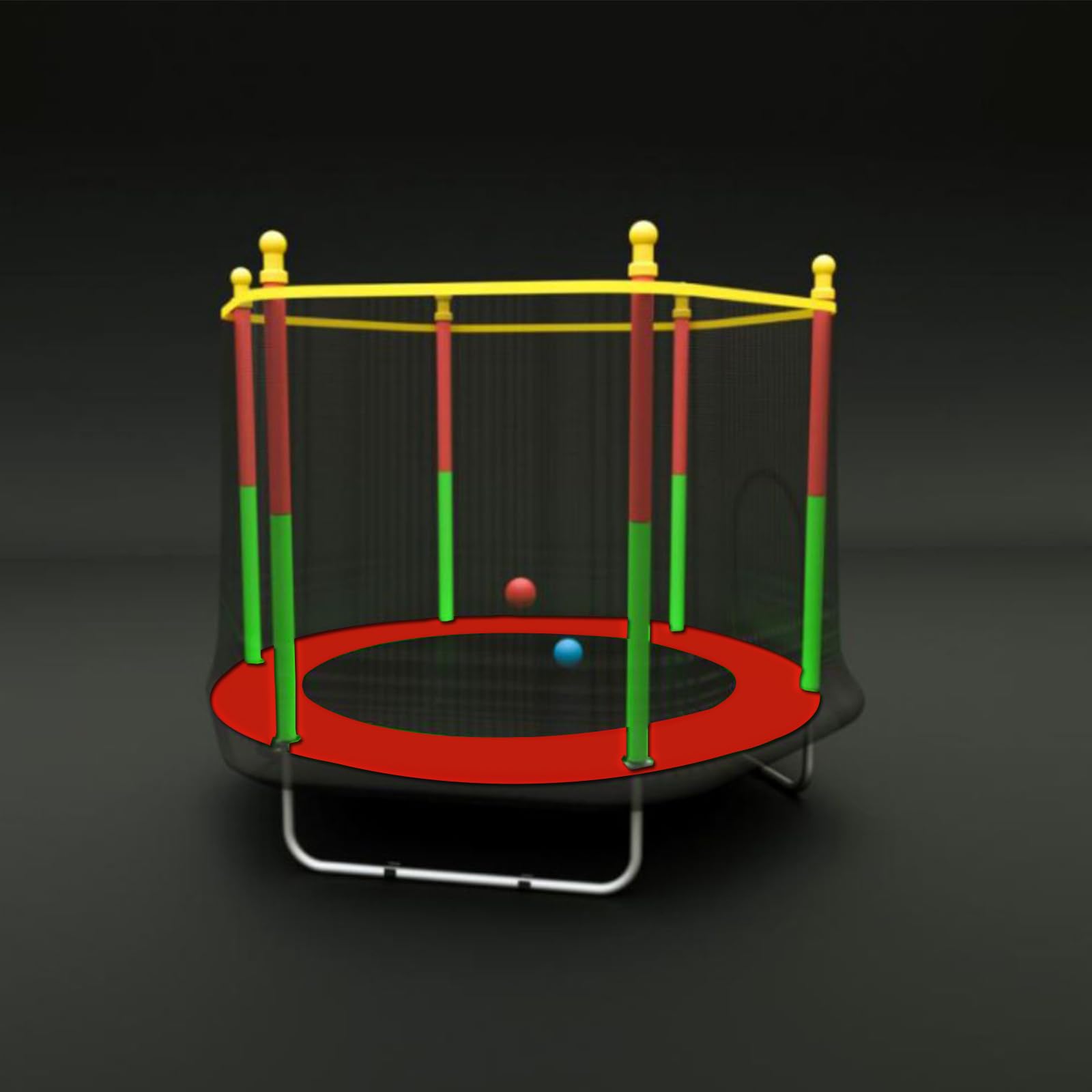 Cama Elástica Infantil, 140 cm, con Red de Seguridad, Capacidad 50 kg, Estructura de Acero, Multicolor