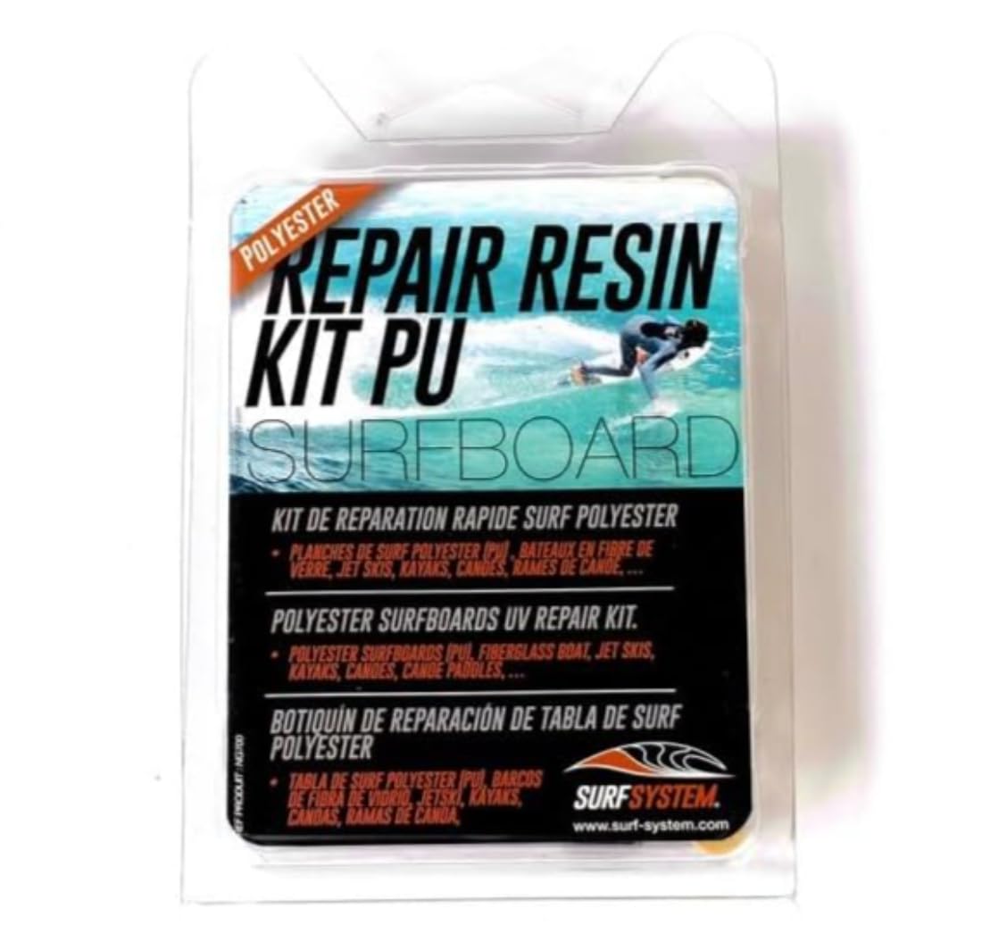Kit de réparation de planche de surf en polyester – Résine polyester (28,3 g), avec bâtons d'application