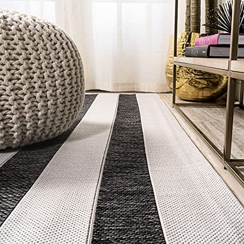 JONATHAN Y Wide Stripe Indoor Outdoor Area Rug 8X10 Black/Cream, Aveiro for Backyard, Patio, Porch, Easy-Cleaning, High Traffic, Pet-Friendly, Non-Shedding (SMB112B-8) - Image 8