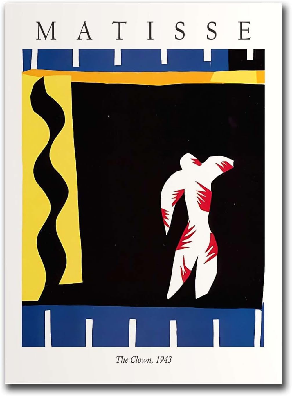 ZZYGGN GMGSW The Clown by Henri Matisse Canvas Poster Abstract Wall Art Vintage Painting Henri Matisse Prints for Office Picture Decor 40x60cmx1 Frameless