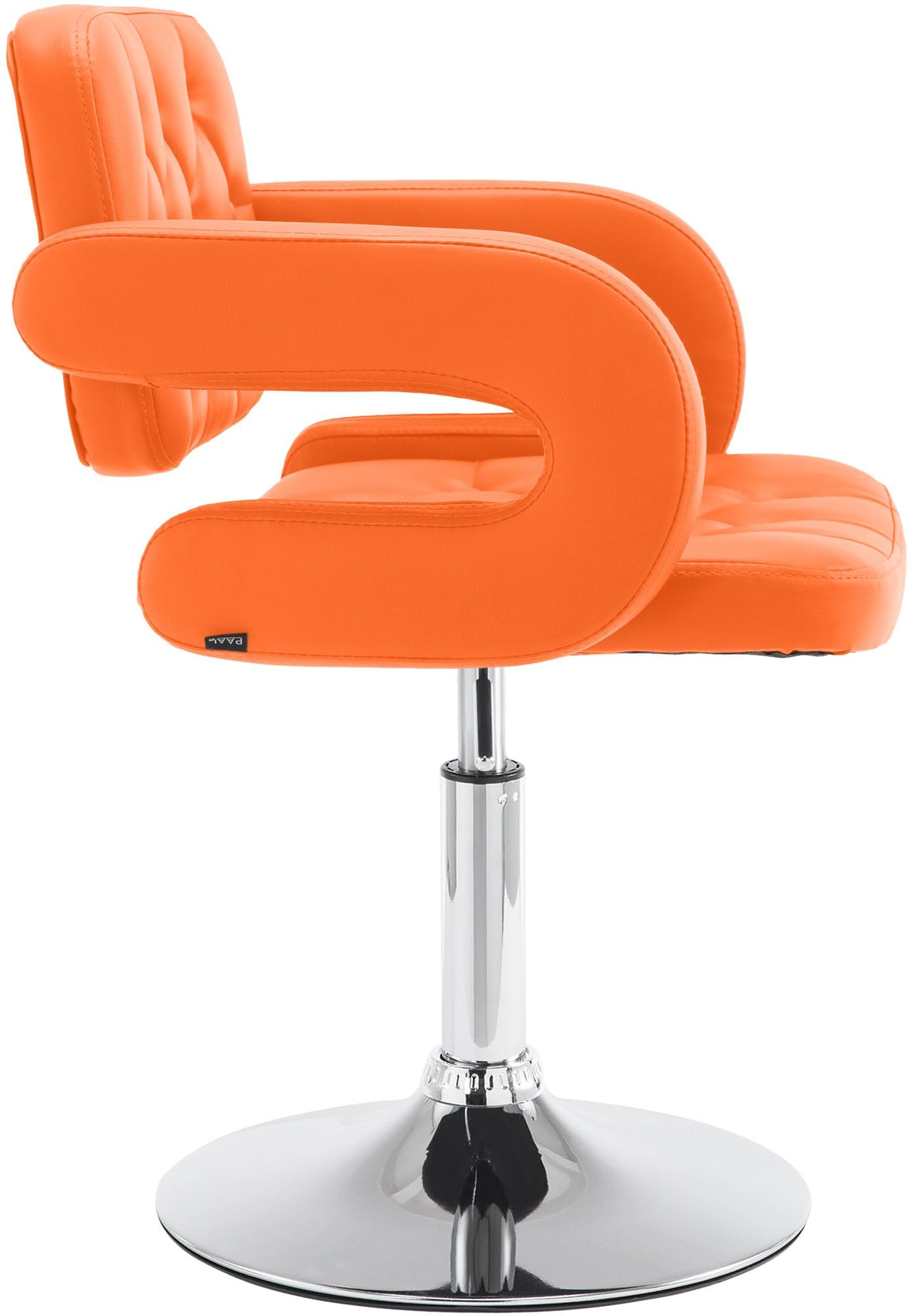 CLP Sedia Lounge Girevole Dublin In Similpelle I Poltroncina Design Chester Altezza Regolabile I Sedia Con Braccioli Imbottita, Colore:arancione