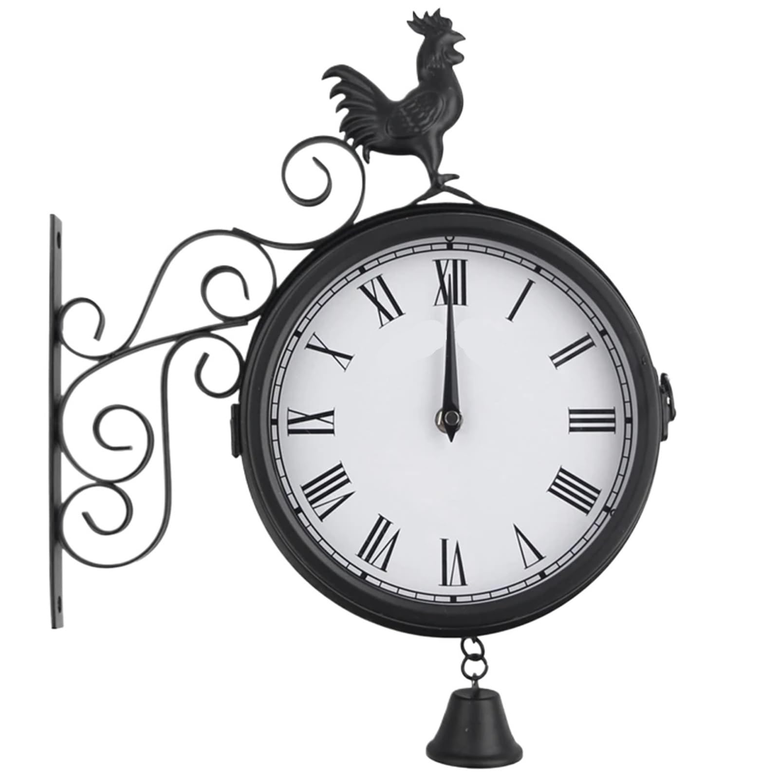 ZHSOAO Outdoor Garden Wall Station Clock for Patio, Pool, Garden